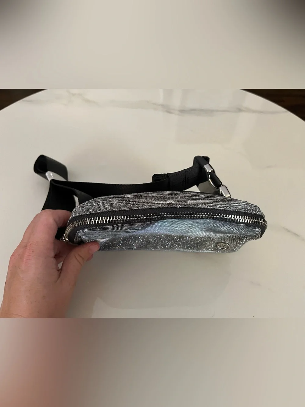 lululemon women’s glitter belt bag.